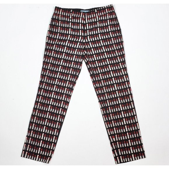 PRADA 38 US 0 pants lipstick print black - Picture 3 of 12